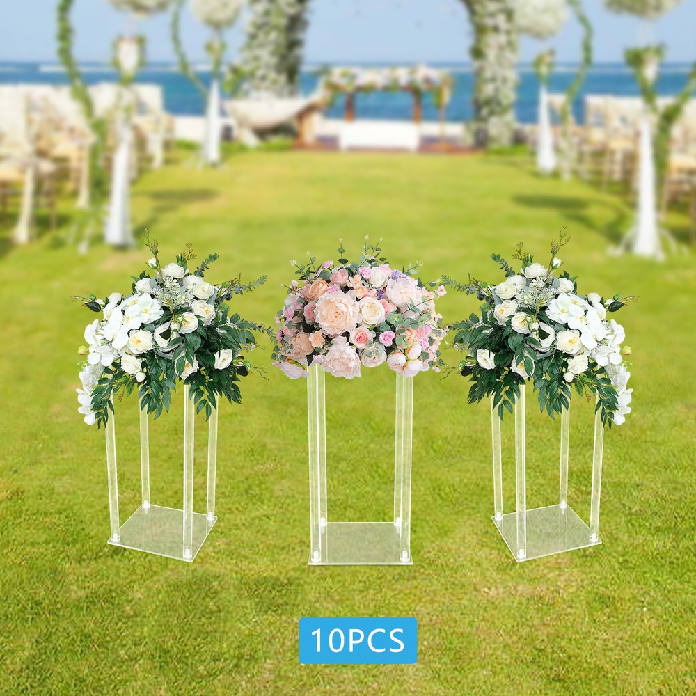 10Pcs Clear Acrylic Flower Stand for Wedding Centerpieces Wedding Flower Vases