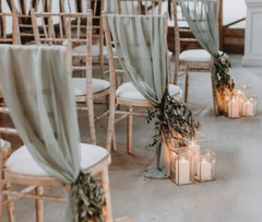 CHAIR COVER WEDDING DÉCOR DRAPING CHIFFON VERTICAL DRAPES VARIOUS COLOURS
