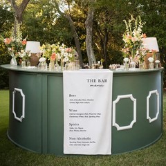 Custom Cocktail Menu Banner Wedding Bar Fabric Table Runner