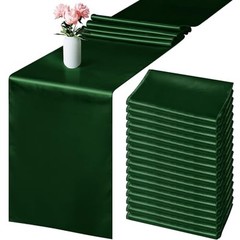Pack Satin Table Runner 12 x 108 Inch Long Wedding Satin Silk 16 Black Green