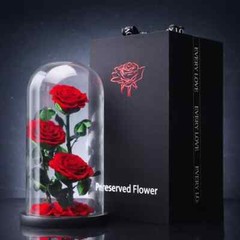 Three Eternal Roses with Glass Dome – Valentine’s Day Gift