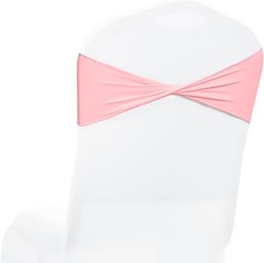 MDS Pack of 10 Spandex Chair Sashes Bows Elastic Stretch Dining Chair Bands Ties