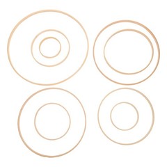 9Pcs Bamboo Craft Hoops Set Khaki Floral Macrame Rings for Wedding Decor