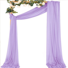 H 6/10m Chiffon Fabric Curtains Wedding Bow Ceremony Reception Party Stage