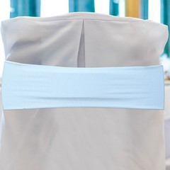20Pcs Reusable Elastic Chair Sashes Bands Stretchy Chair Ties for Party Sky Blue