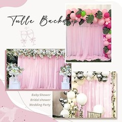 Backdrop Curtains Tulle Backdrop Panels 5ftx7ft Sheer Photography Pink