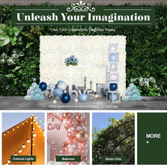 15 .74 In. X 23.6 In. Silk Artificial Hydrangea Flower Wall Panel Wedding Backgr