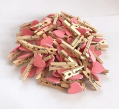 Mini Heart-Shaped Wooden Clips: Photo/Paper/Clothes Pegs for Home Decor