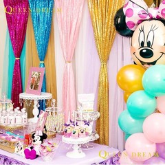 Sparkly Hot Pink Sequin Backdrop Curtain 6FTx8FT – 3 Pack