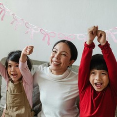 1 Set Reusable Mothers Day Bow Garland Banner Assorted Color Felt Decor