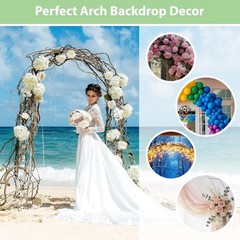 7.8ft Metal Wedding Arch Frame White Garden Trellis for Climbing Plants Outdoor