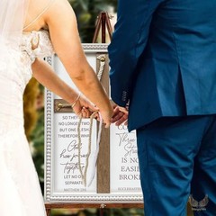 A Cord of Three Strands Wedding Ceremony Sign 16×22 in – Unity Rope Cross Bra…