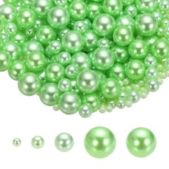 4/6/8/12/14mm Pearl Bead for Vase Filler, 600 Pcs Floating Beads, Light Green