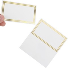 MECCANIXITY 20pcs Place Cards, Line Border 10x9cm/3.34×3.54-inch (L*W), White