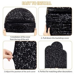 Set of 3 Arch Backdrop Cover Set of 3 – 6FT, 6.6FT, 7.2FT Black