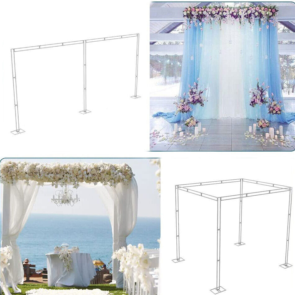 DIY 10 x 10 x 10ft Heavy Duty Wedding Backdrop Stand Kit Sturdy 4 Post Canopies