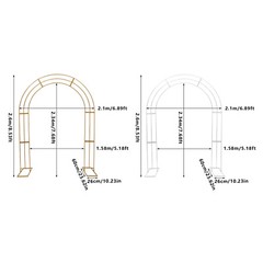 Elegant 8.53ft White Metal Wedding Arch with Sturdy Base for Events
