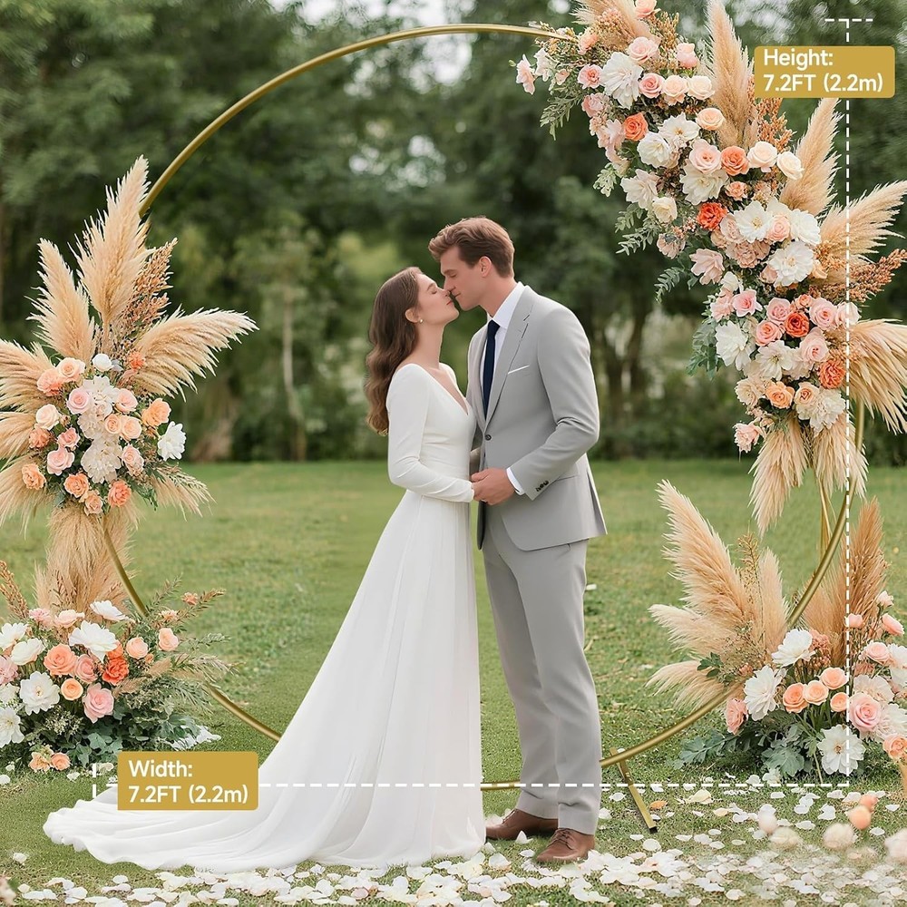 7.2Ft round Backdrop Stand Circle Balloon Arch Frame Kit Wedding Flower Ring