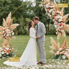 7.2Ft round Backdrop Stand Circle Balloon Arch Frame Kit Wedding Flower Ring
