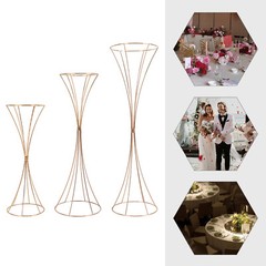 Set of 3 Modern Roadside Flower Stand Table Prop Flower Vessel Flower Stand Gold