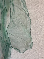 Set of 50 sheer chiffon chair sashes, emerald green, 7″ wide x 108″ long