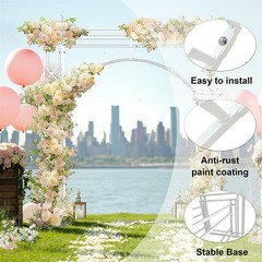 260cm Extra Large Wedding Arch Stand Heavy Duty Celebration Party Flower Rack US