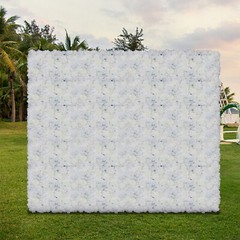 6-Pack Ivory Silk Rose Flower Wall Panels 40 × 60 cm Wedding Backdrop