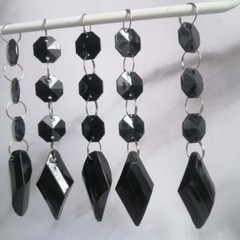 60pcs 105mm Black Button Pendant Acrylic Octagon Bead Garland Chandelier Hanging