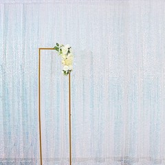 IRIDESCENT BLUE 8 ft x 8 ft Sequined Backdrop Curtain Wedding Party PhotoBooth