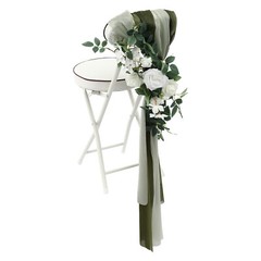 Wedding Chair Back Flowers Artificial Prevent Fading Wedding Chair Decorations