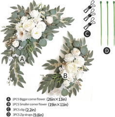 Faux Arch Flower Swag Set of 2 for Wedding Welcome Signs Floral Swag Wedding Rec
