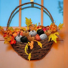 Thanksgiving Velvet Pumpkin Ornaments Set Hanging Decor for Tree Table