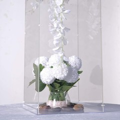 32-Inch Tall Clear Acrylic Display Box Centerpiece Pedestal Riser 32″,