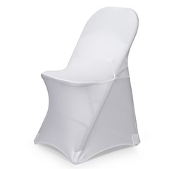 100pc Spandex Folding Chair Cover Banquet Fitted Slipcover – White