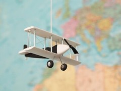 Hanging Airplane, Black White, Nursery Decor, Decorative wooden airplane