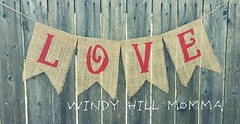 LOVE Burlap banner wedding bridal shower Valentine’s Day