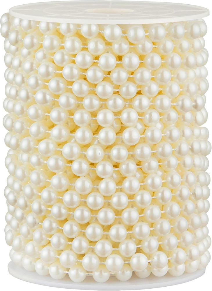 48 Feet Faux Pearl Beads Garland 8Mm Craft String Pearls for Wedding Centerpiece