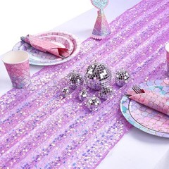 Sequin Table Runner Iridescent Purple Table Runner 25X120 inch Elegant Table
