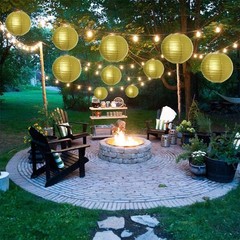10/12in Ball Round Paper Lantern Hanging Lamp Shade Decoration for Wedding Party