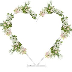 Metal White Heart Wedding Arch Stand Garden Wedding Props Arch w/ Heavy Capacity