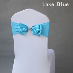 10pcs Chair Cover Sash Bowknot Spandex Satin Bow Stretch Ribbon Wedding Party