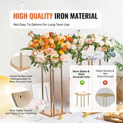 VEVOR 4PCS Column Wedding Flower Stand Cylindrical Display Rack 23.6inch Metal