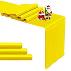 4-Pack Yellow Satin Table Runner 12 x 108 Inch Long Bright and Smooth Silk