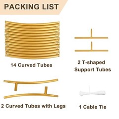 Metal Round Balloon Arch Kit, 7.2ft (2.2m) Golden Round Arch Stand Kit: 6.9FT