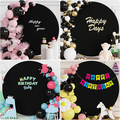 Fomcet 7.2FT round Backdrop – Black Wedding Arch Cover for Circle Balloon Arch F