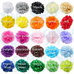 10 pack Paper Tissue Pom Poms 8″ 10″ 12″ 14″ 16″ Wedding Party Flower pcs