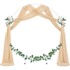 Wedding Arch Draping Fabric 1 Panel 29″ x 19Ft Champagne Sheer Chiffon Curtain