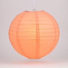 12″ Peach Even Ribbing Round Paper Lantern (10 PACK)
