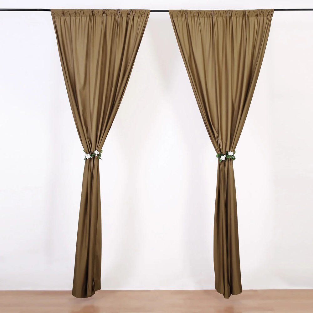 TAUPE 10 x 10 ft Polyester BACKDROP CURTAINS Drapes Panels Home Decorations