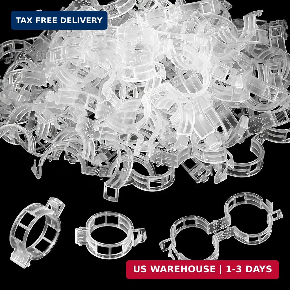 200 Pcs Plastic Trellis Plant Support Clips for Support, Grape and Tomato Vine,